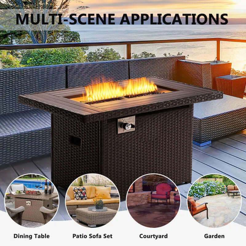 Koni 40'' Steel Propane Fire Pit Table with Storage – Outdoor Elegance