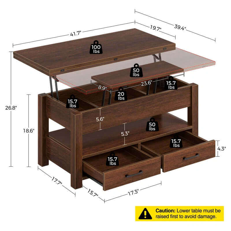 Lift-Top Coffee Table with Storage – Modern Farmhouse Design for Living Room