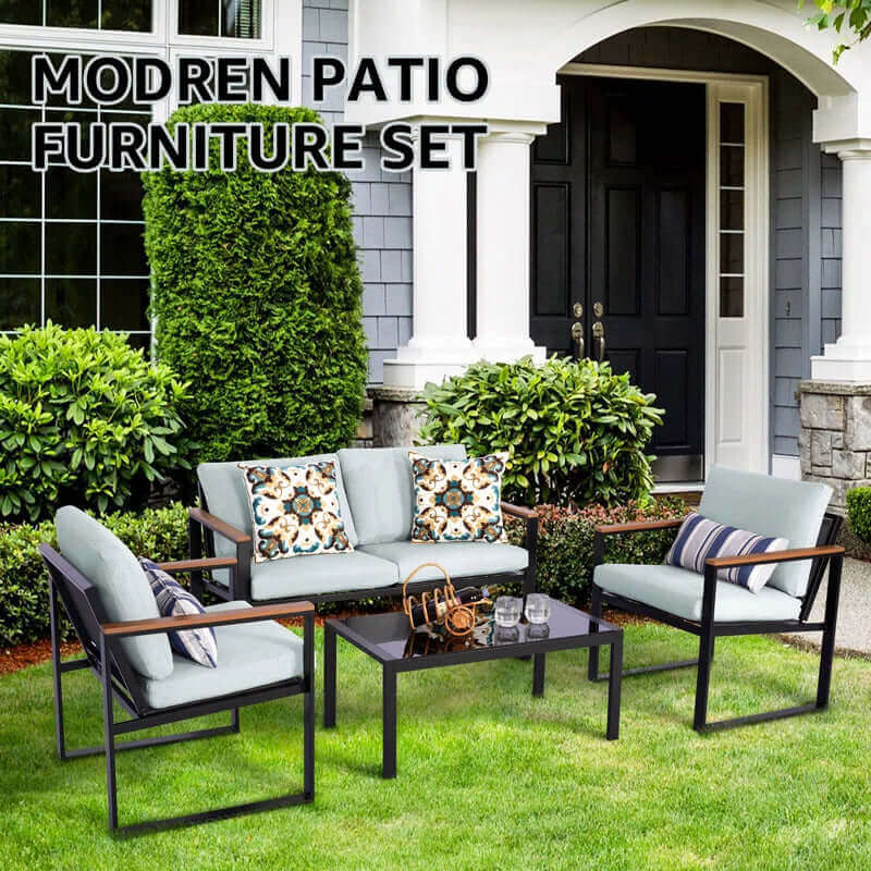 4-Person Outdoor Seating Group with Cushions