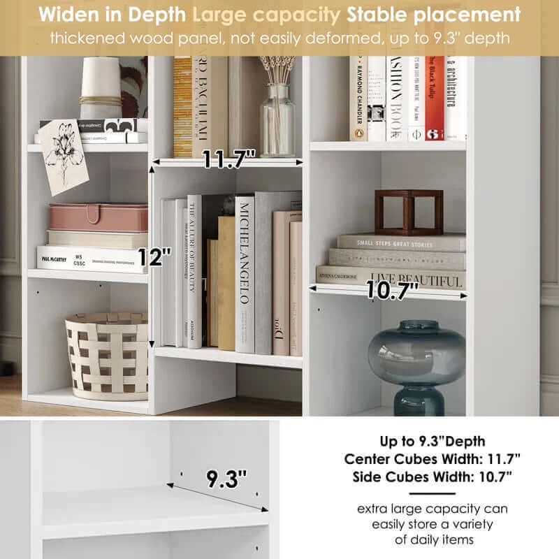 8-Tier Adjustable Cube Bookcase & Media Storage (71.3''H)