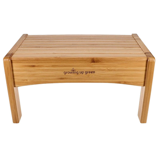 Growing Up Green Bamboo Step Stool for Kids – Non-Slip, Lightweight, Eco-Friendly, Ideal for Bathroom and Kitchen Use