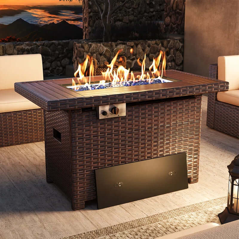 Koni 40'' Steel Propane Fire Pit Table with Storage – Outdoor Elegance