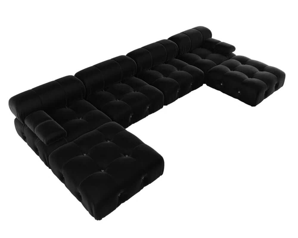 138.6'' Velvet Modular Sofa with Reversible Chaise & Ottoman