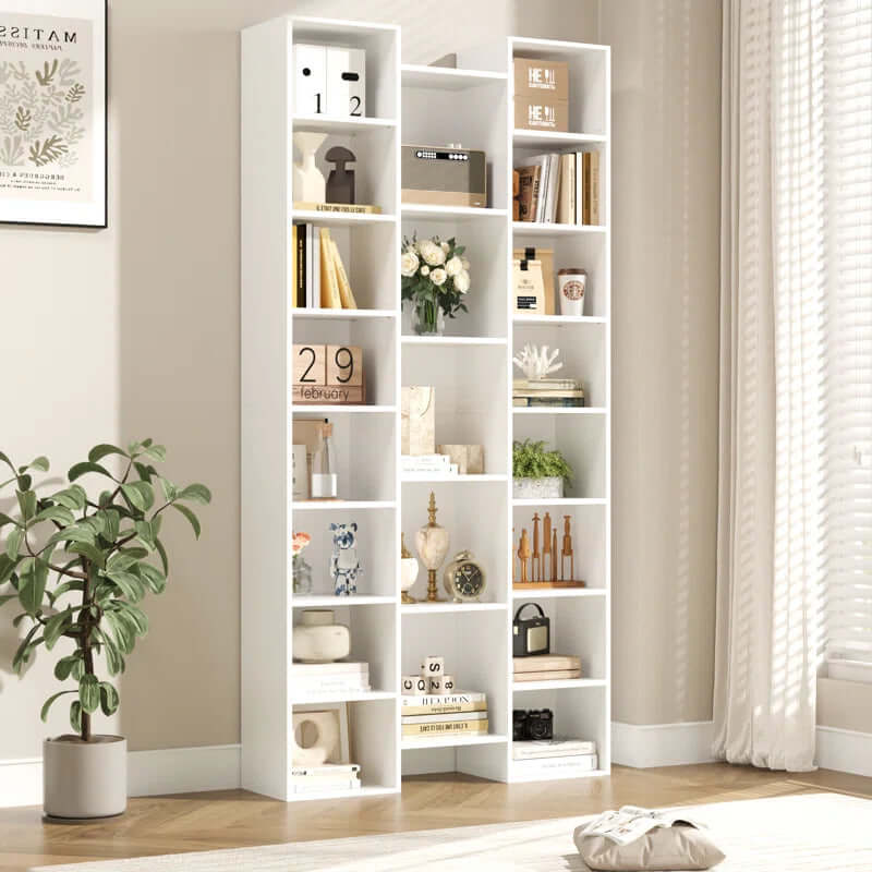 8-Tier Adjustable Cube Bookcase & Media Storage (71.3''H)