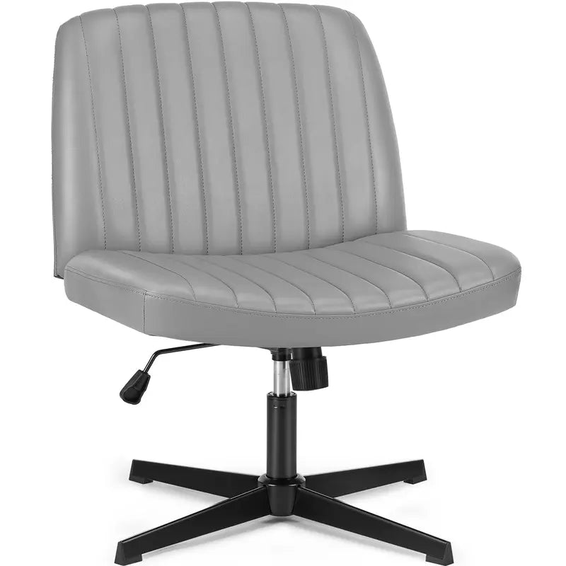 Armless Cross-Legged Swivel Chair - Wide Seat Home Office Desk Chair