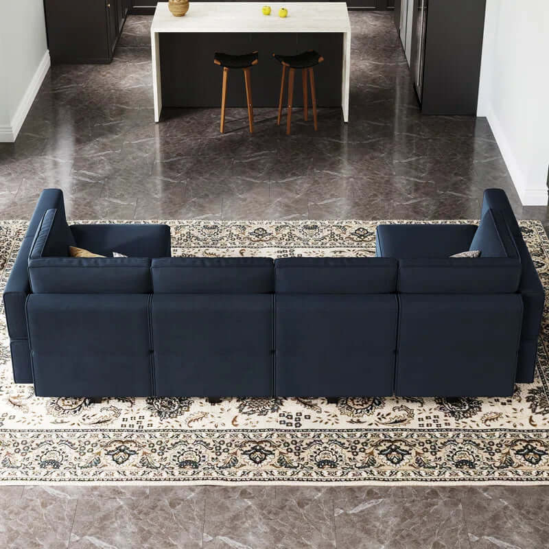 Luxe Velvet U-Shaped Modular Sectional with Storage - Seats 7