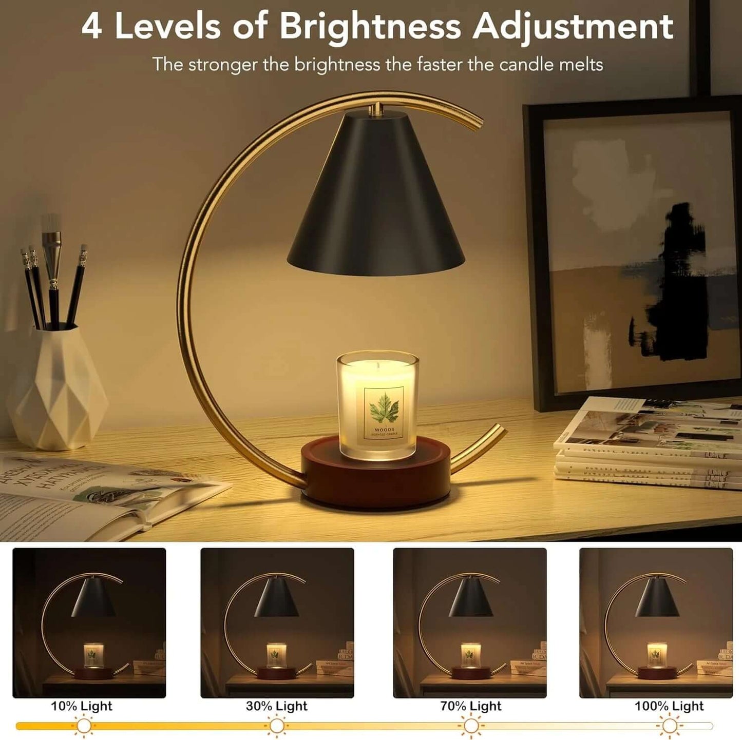 Adjustable Dimmable Candle Warmer Lamp