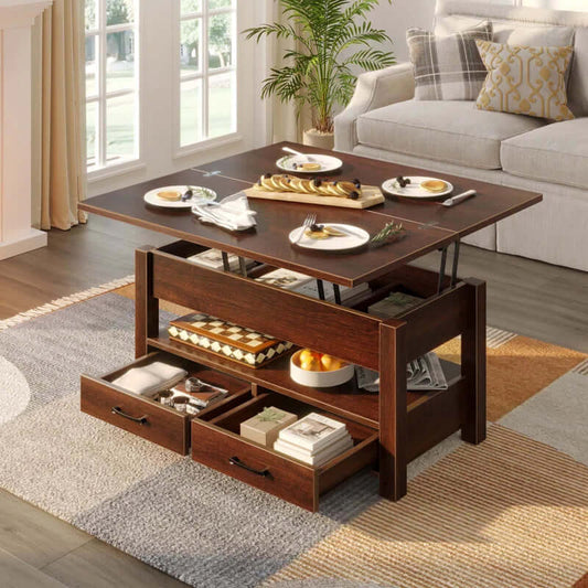 Lift-Top Coffee Table with Storage – Modern Farmhouse Design for Living Room