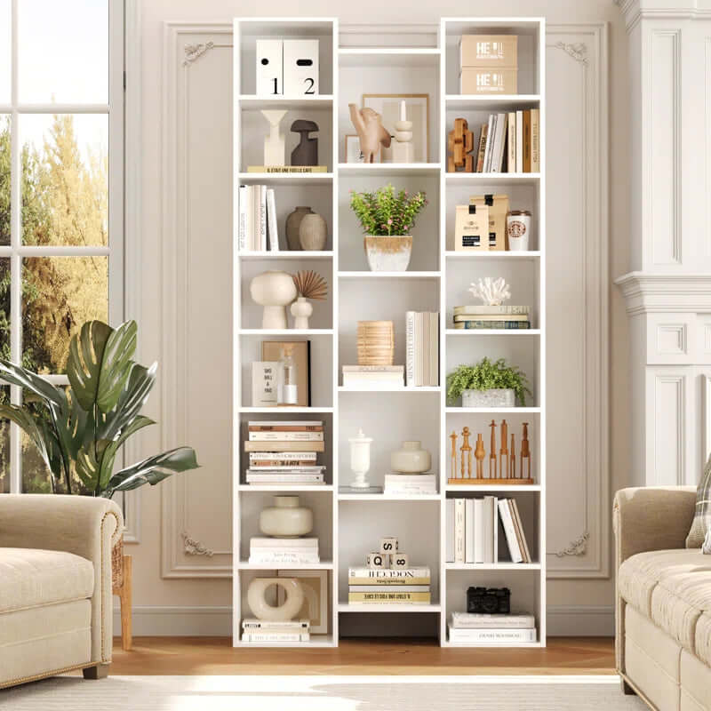 8-Tier Adjustable Cube Bookcase & Media Storage (71.3''H)