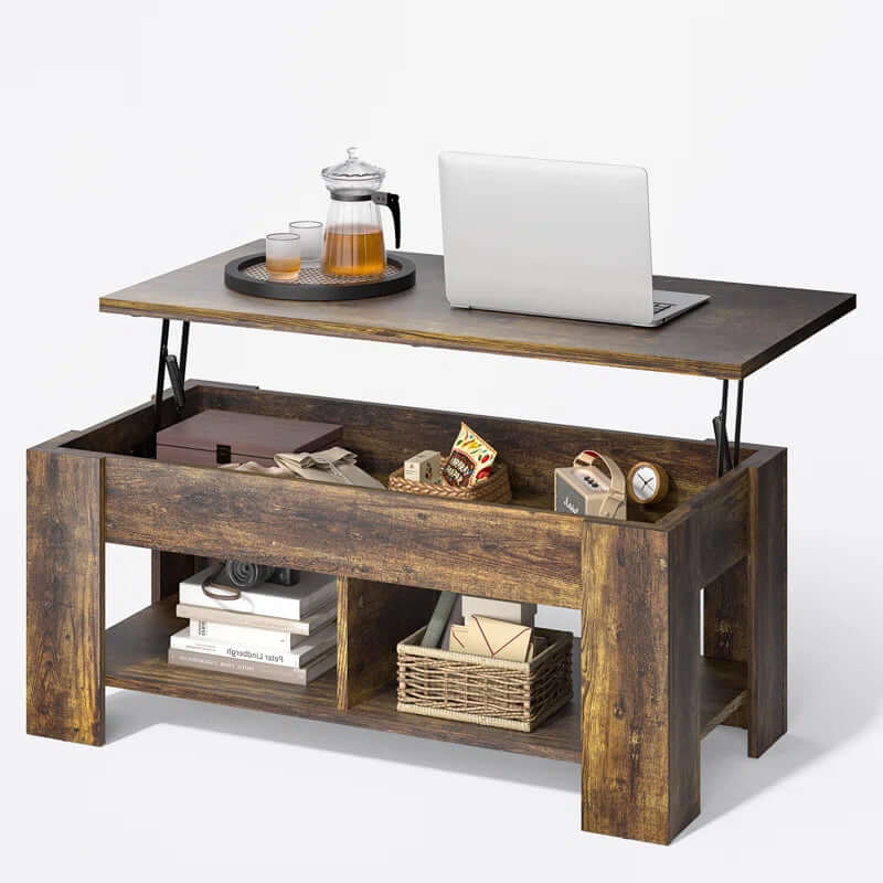 Lift Top Coffee Table with Storage – Extendable and Adjustable Modern Design