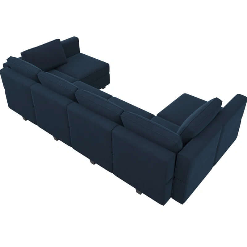 Luxe Velvet U-Shaped Modular Sectional with Storage - Seats 7