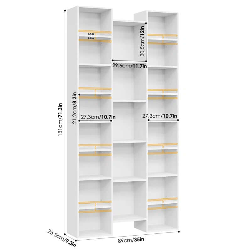 8-Tier Adjustable Cube Bookcase & Media Storage (71.3''H)