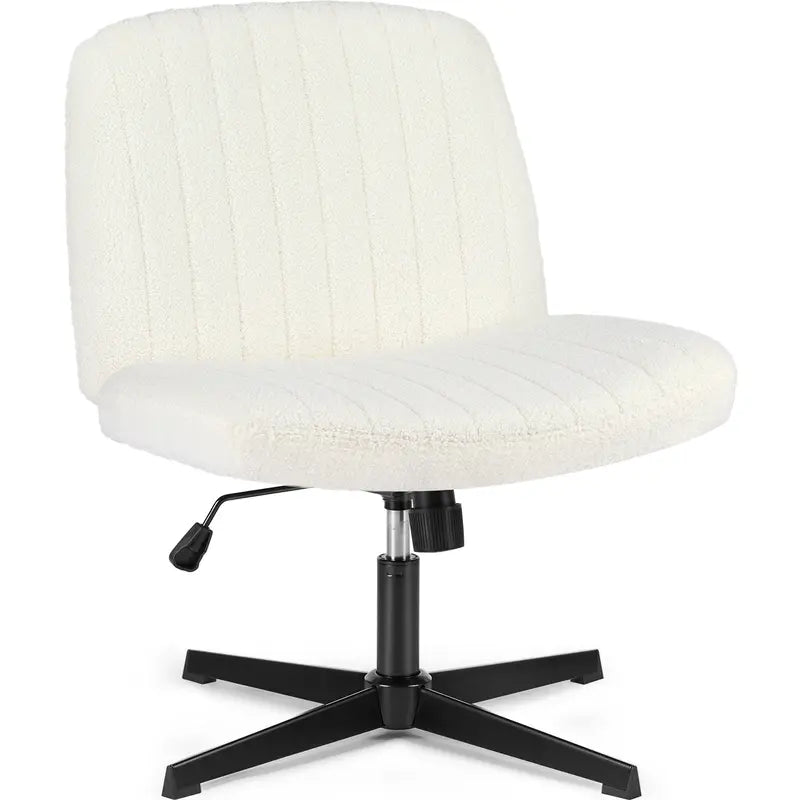 Armless Cross-Legged Swivel Chair - Wide Seat Home Office Desk Chair