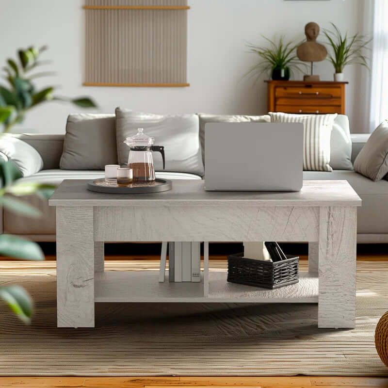 Lift Top Coffee Table with Storage – Extendable and Adjustable Modern Design