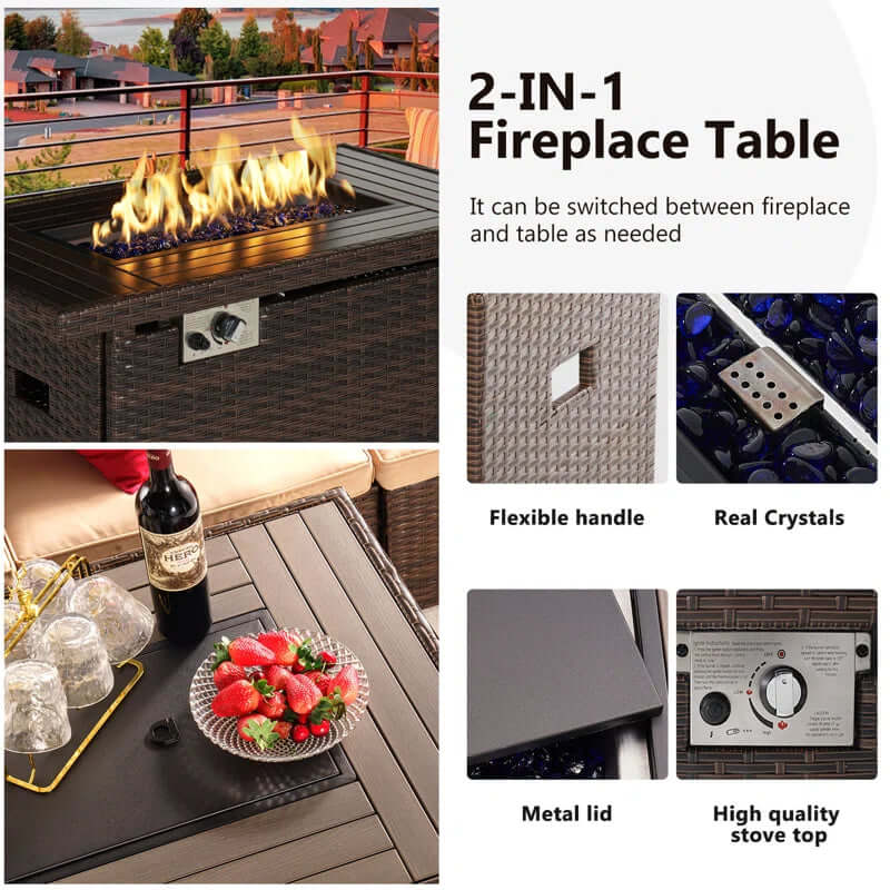 Koni 40'' Steel Propane Fire Pit Table with Storage – Outdoor Elegance