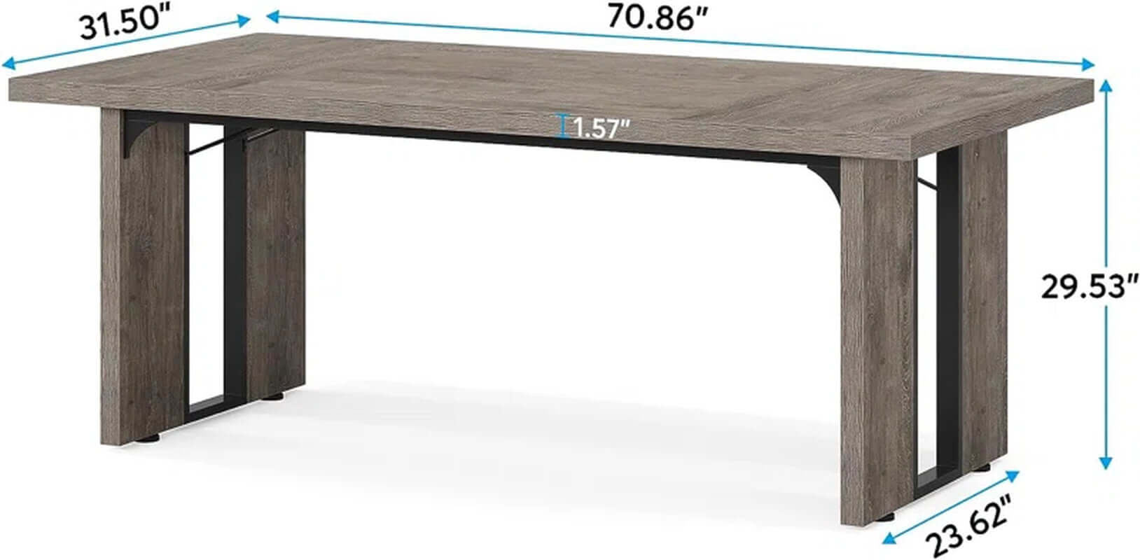 Coleshill Executive Desk - 71" Wide Rectangular Workspace