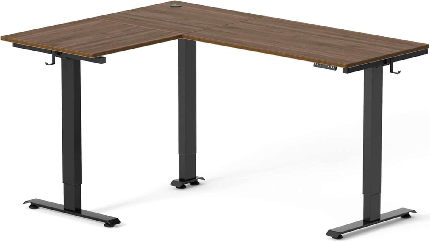 63" L-Shaped Electric Standing Desk – Adjustable Height Sit-Stand Corner Desk