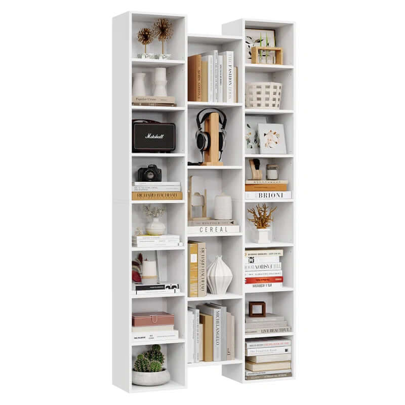 8-Tier Adjustable Cube Bookcase & Media Storage (71.3''H)