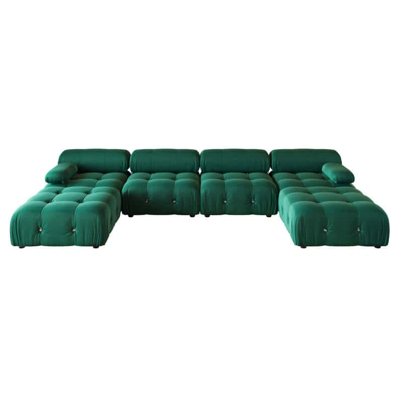 138.6'' Velvet Modular Sofa with Reversible Chaise & Ottoman