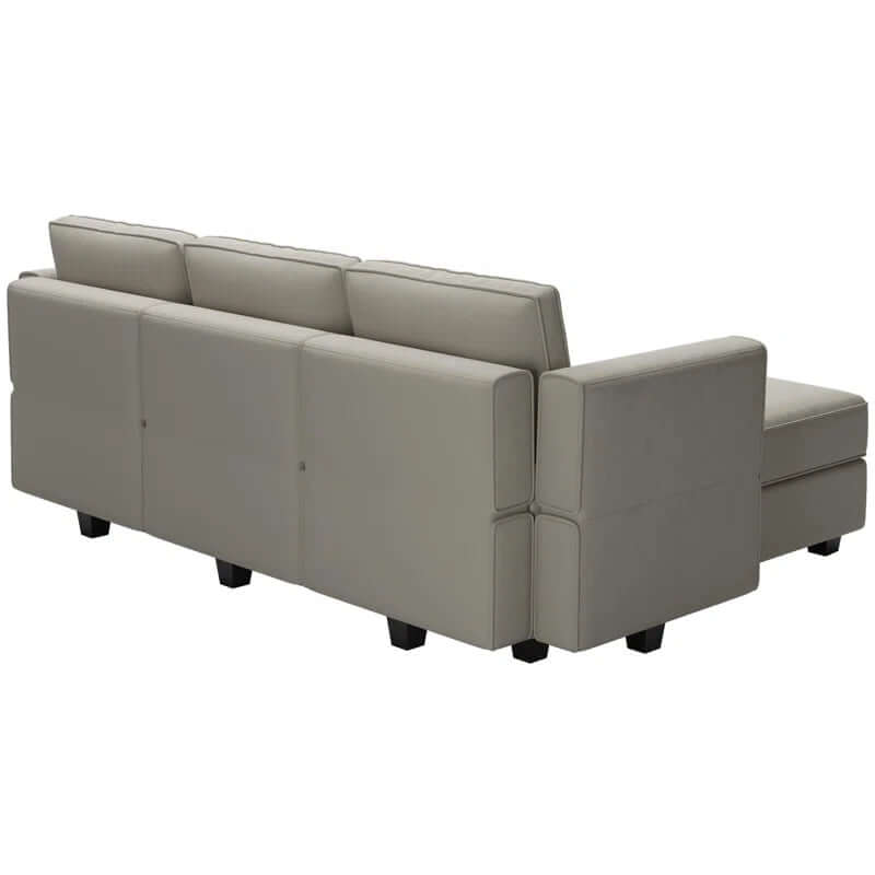 Velvet U-Shaped Modular Sectional with Storage Ottoman - Ideal for Apartments