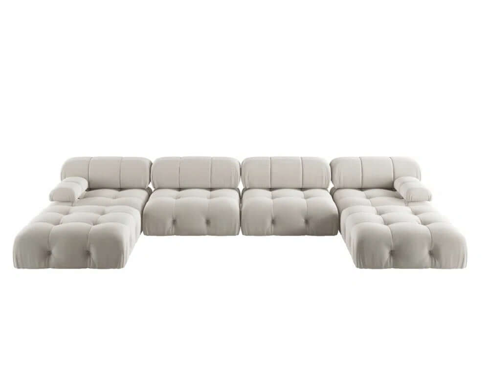 138.6'' Velvet Modular Sofa with Reversible Chaise & Ottoman