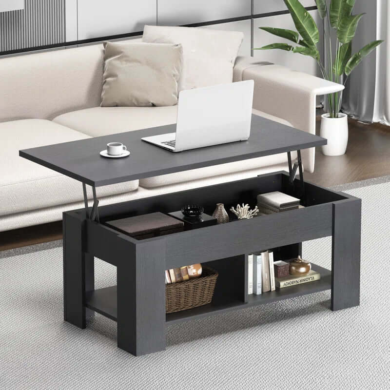 Lift Top Coffee Table with Storage – Extendable and Adjustable Modern Design