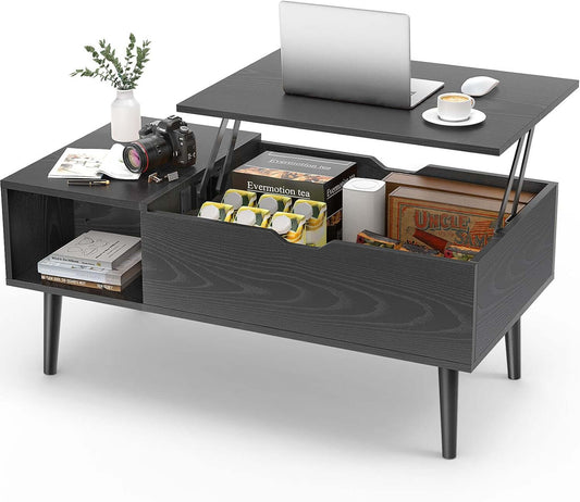 Lift-Top Coffee Table with Storage and Hidden Compartment