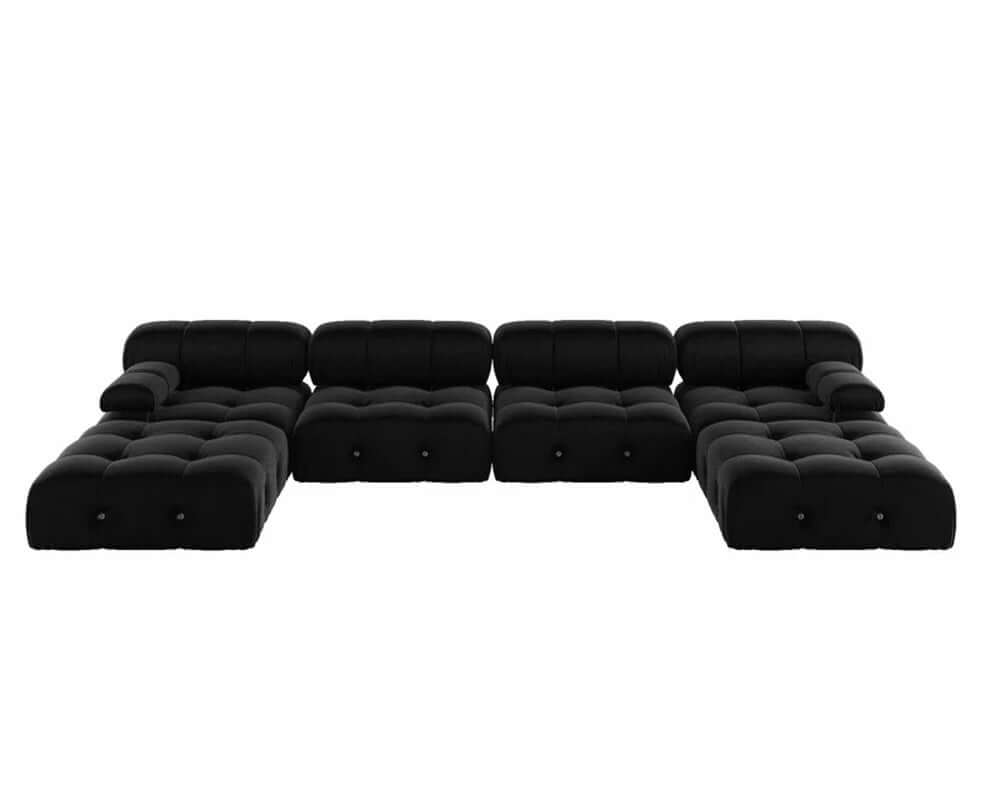 138.6'' Velvet Modular Sofa with Reversible Chaise & Ottoman