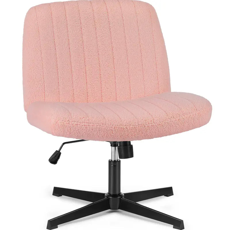 Armless Cross-Legged Swivel Chair - Wide Seat Home Office Desk Chair