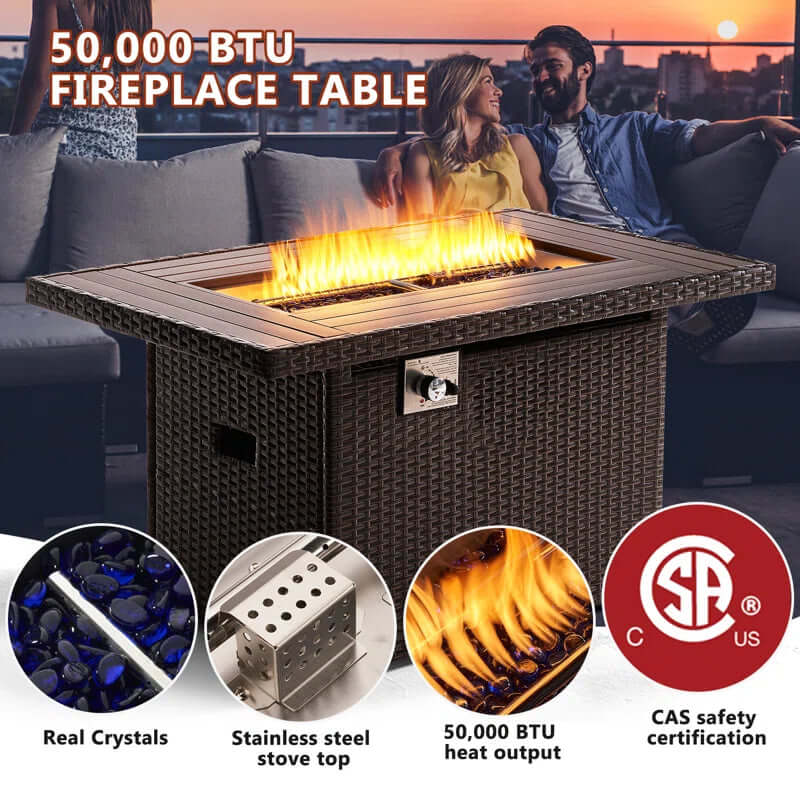 Koni 40'' Steel Propane Fire Pit Table with Storage – Outdoor Elegance