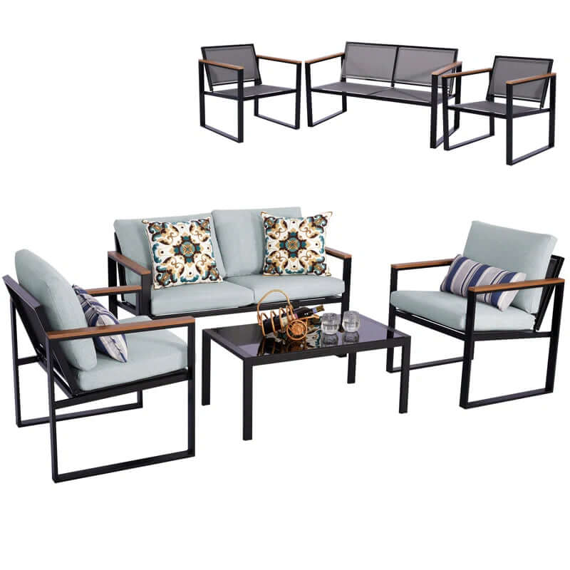 4-Person Outdoor Seating Group with Cushions