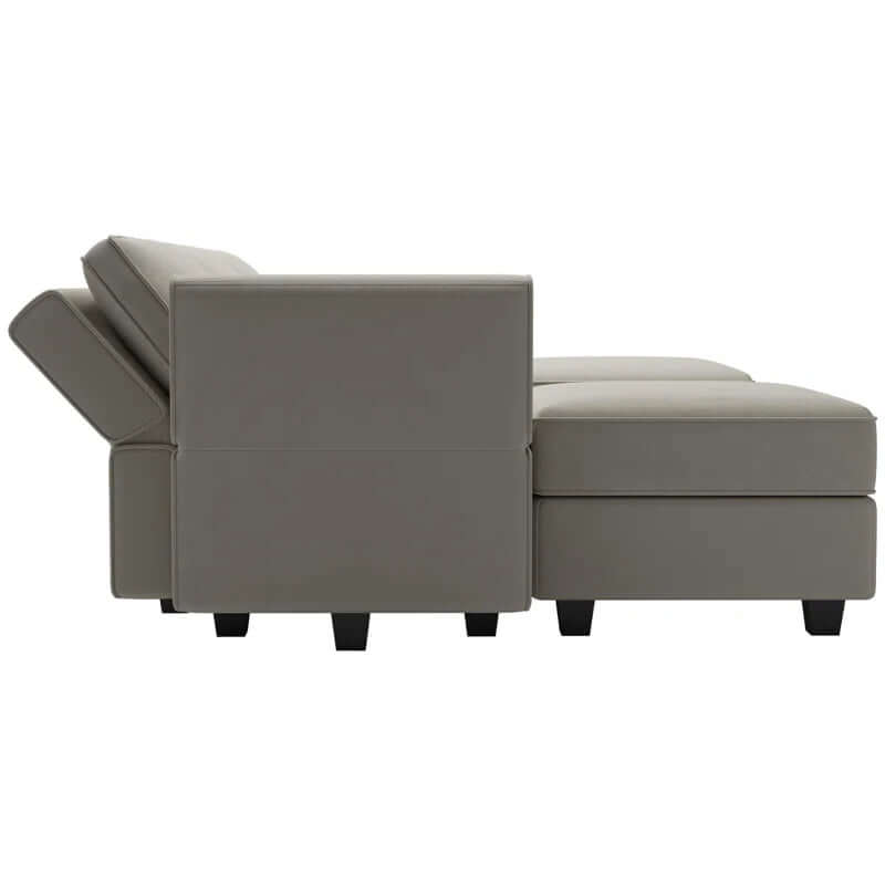 Velvet U-Shaped Modular Sectional with Storage Ottoman - Ideal for Apartments