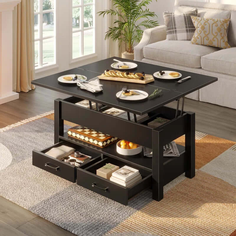 Lift-Top Coffee Table with Storage – Modern Farmhouse Design for Living Room