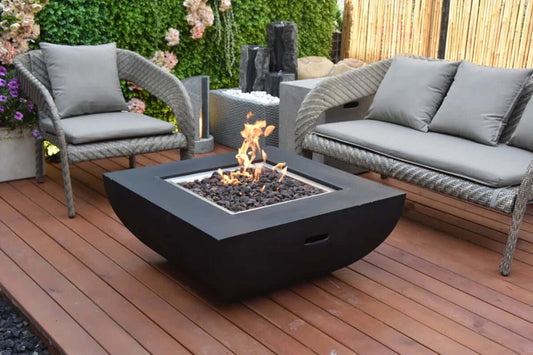 34" Outdoor Square Fire Pit Table - Modern Patio Heating Solution