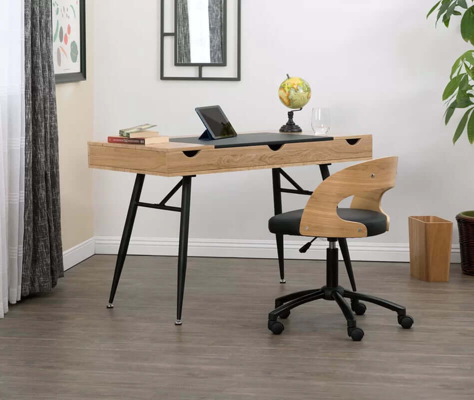 Modern Metal Base Writing Desk – Sleek & Stylish Office Desk